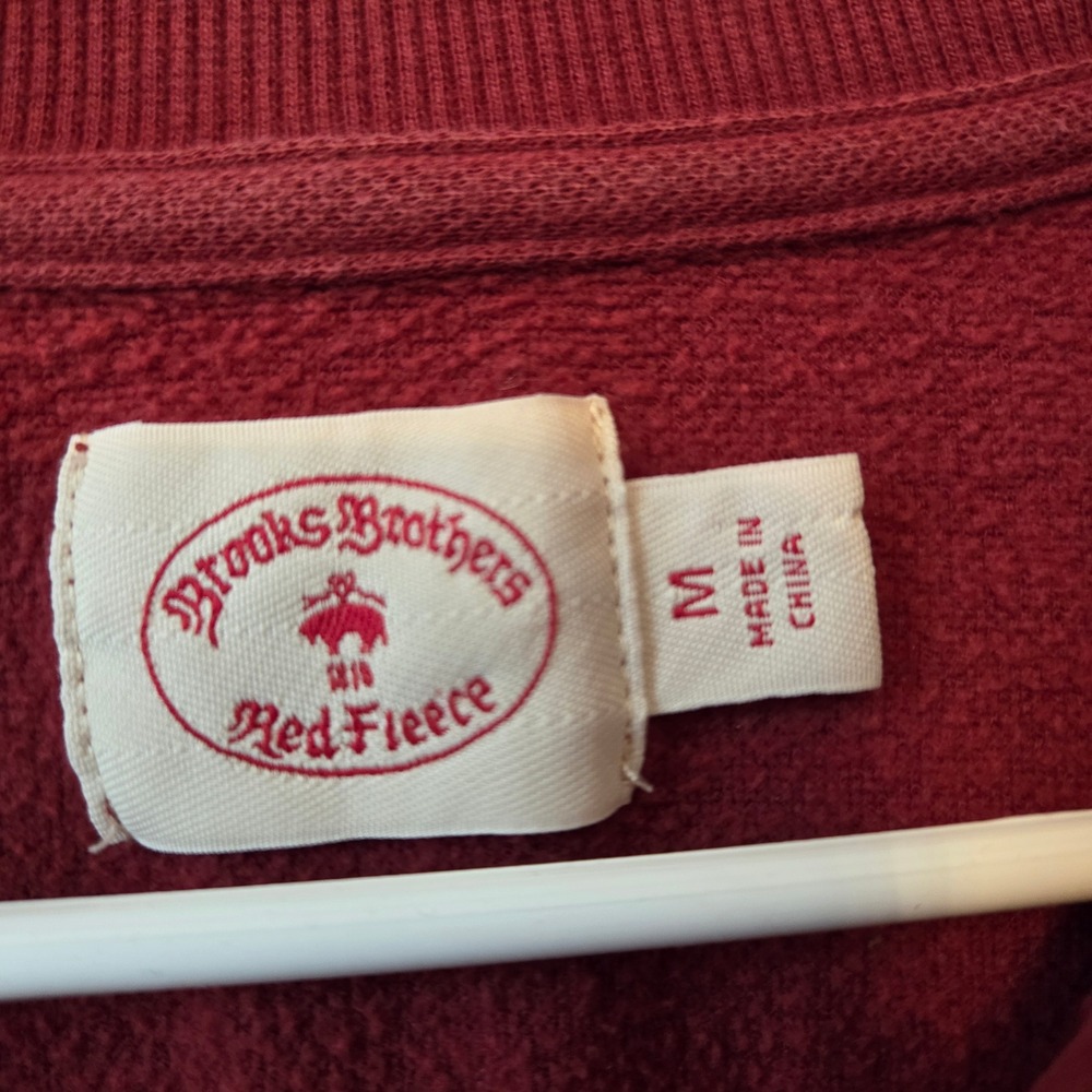 Brooks Brothers Red Fleece Men's Red Quarter Zip Sweatshirt Pullover M Classic - Picture 6 of 10